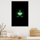 Green Alien Dragon w Glow Eyes Poster (Küche)