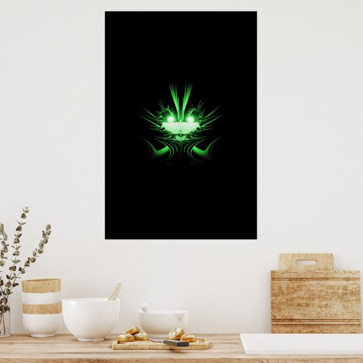 Green Alien Dragon w Glow Eyes Poster (Küche)