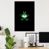 Green Alien Dragon w Glow Eyes Poster (Heimbüro)
