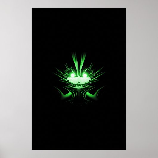 Green Alien Dragon w Glow Eyes Poster (Vorne)