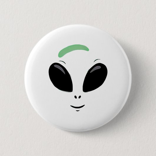 Green Alien Face Halloween Costume Button (Vorderseite)
