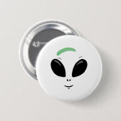 Green Alien Face Halloween Costume Button (Vorne & Hinten)