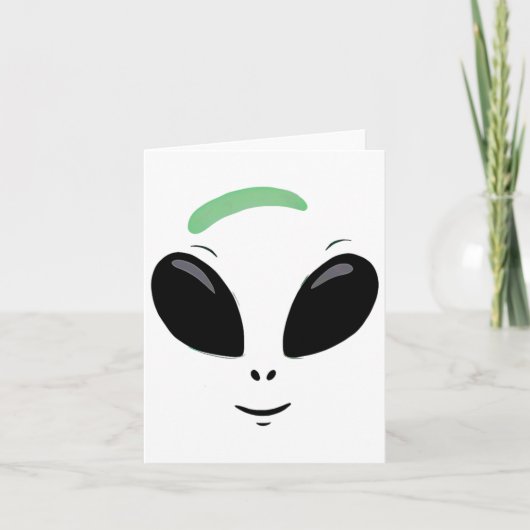 Green Alien Face Halloween Costume Karte (Vorderseite)