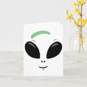 Green Alien Face Halloween Costume Karte (Gelbe Blume)