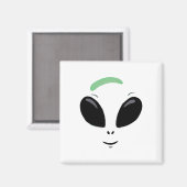 Green Alien Face Halloween Costume Magnet (Vorderseite/Rückseite)