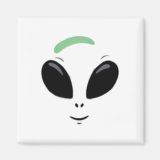 Green Alien Face Halloween Costume Magnet (Vorne)