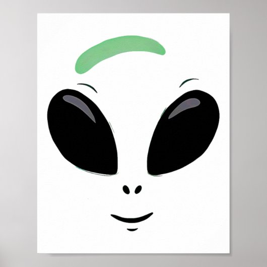 Green Alien Face Halloween Costume Poster (Vorne)