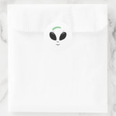 Green Alien Face Halloween Costume Runder Aufkleber (Tasche)