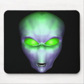Green Alien Face Mousepad (Vorne)