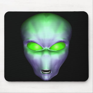 Green Alien Face Mousepad