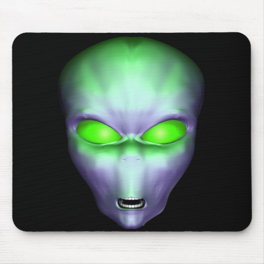 Green Alien Face Mousepad (Vorne)