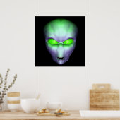 Green Alien Face Poster (Küche)
