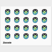Green Alien Frog Stickers (Blatt)