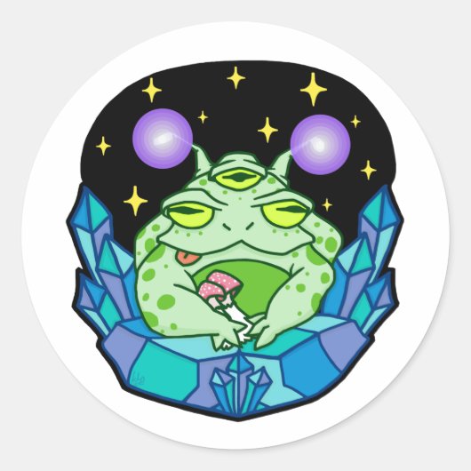 Green Alien Frog Stickers (Vorderseite)