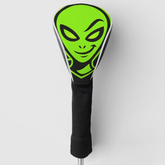 Green Alien Good Luck Golf Headcover (Vorderseite)