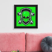 Green Alien Gym Stretched Canvas Print Leinwanddruck (Insitu (Wohnzimmer))