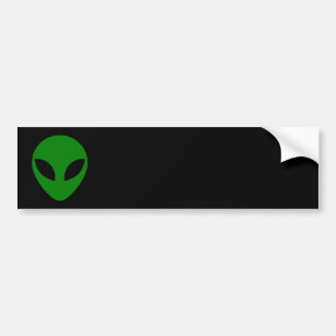 Green Alien Head Autoaufkleber