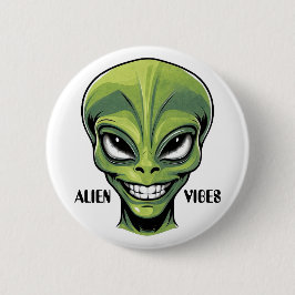 Green Alien Head Button