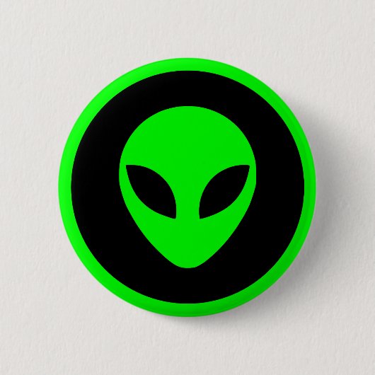 Green Alien Head Button (Vorderseite)