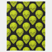 Green Alien Head Fleece Blanket (Vorderseite)