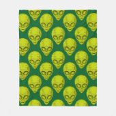 Green Alien Head Fleece Blanket (Vorderseite)