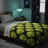 Green Alien Head Fleece Blanket