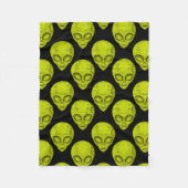 Green Alien Head Fleece Blanket (Vorderseite)