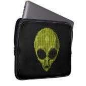 Green Alien Head Geek Laptop Sleeve (Vorne Rechts)