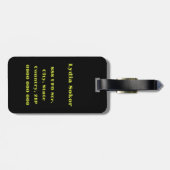 Green Alien Head Gepäckanhänger (Rückseite horizontal)