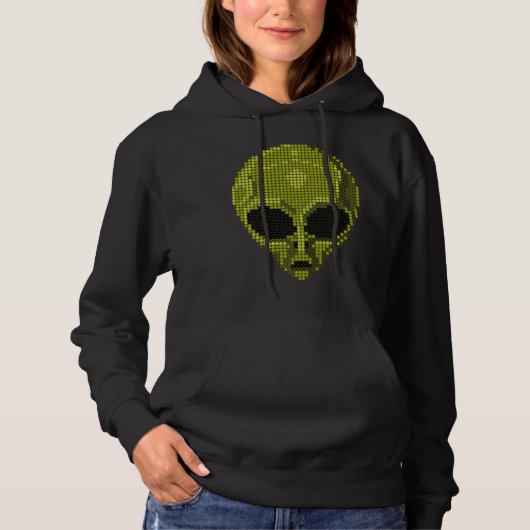 Green Alien Head Hoodie (Vorderseite)