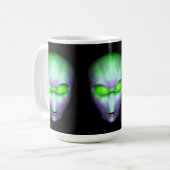 Green Alien Head Kaffeetasse (Vorderseite Links)