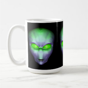 Green Alien Head Kaffeetasse