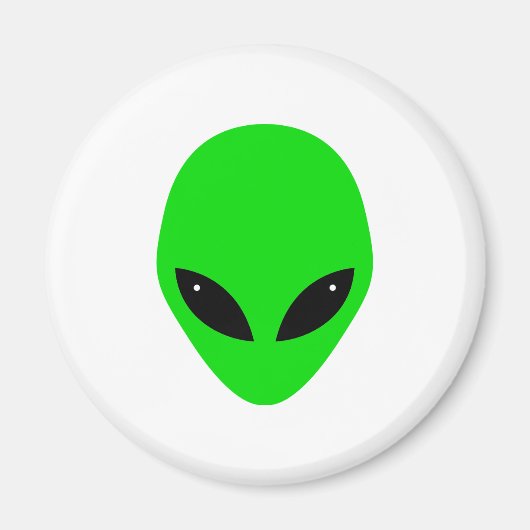 Green Alien Head Magnet (Vorne)