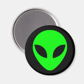 Green Alien Head Magnet (Vorderseite/Rückseite)