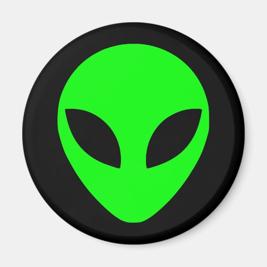 Green Alien Head Magnet (Vorne)