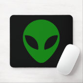 Green Alien Head Mousepad (Mit Mouse)
