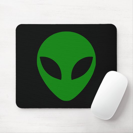 Green Alien Head Mousepad (Mit Mouse)