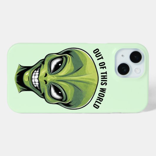 Green Alien Head Phone Case (Rückseite (Horizontal))