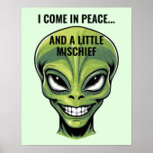 Green Alien Head Poster (Vorne)