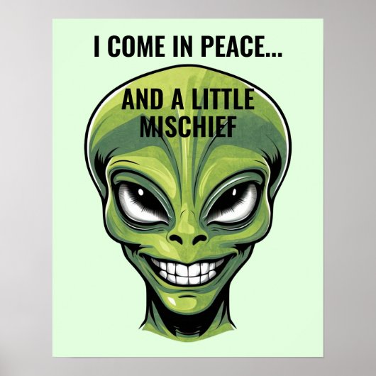 Green Alien Head Poster (Vorne)