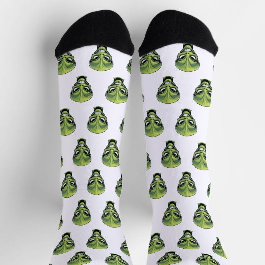 Green Alien Head Socken (Oben)