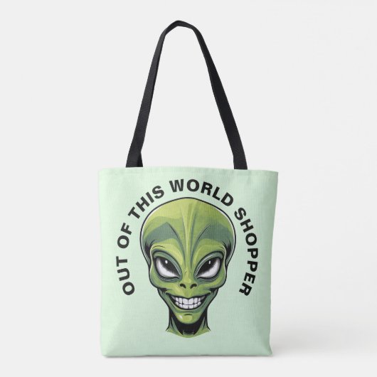 Green Alien Head Tasche (Rückseite)