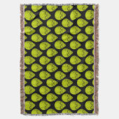 Green Alien Head Throw Blanket Decke (Vorderseite Vertikal)