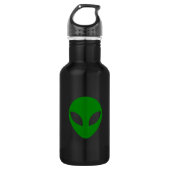 Green Alien Head Trinkflasche (Vorderseite)