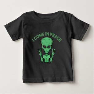 Green Alien I come in Peace Extraterrestrische UFO Baby T-shirt