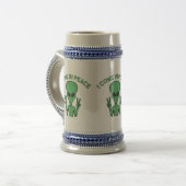 Green Alien I come in Peace Extraterrestrische UFO Bierglas (Vorderseite Links)