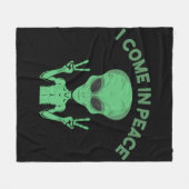 Green Alien I come in Peace Extraterrestrische UFO Fleecedecke (Vorderseite (Horizontal))
