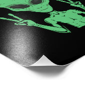 Green Alien I come in Peace Extraterrestrische UFO Fotodruck (Ecke)