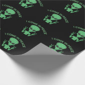 Green Alien I come in Peace Extraterrestrische UFO Geschenkpapier (Ecke)