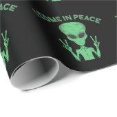 Green Alien I come in Peace Extraterrestrische UFO Geschenkpapier (Rolleneckpunkt)